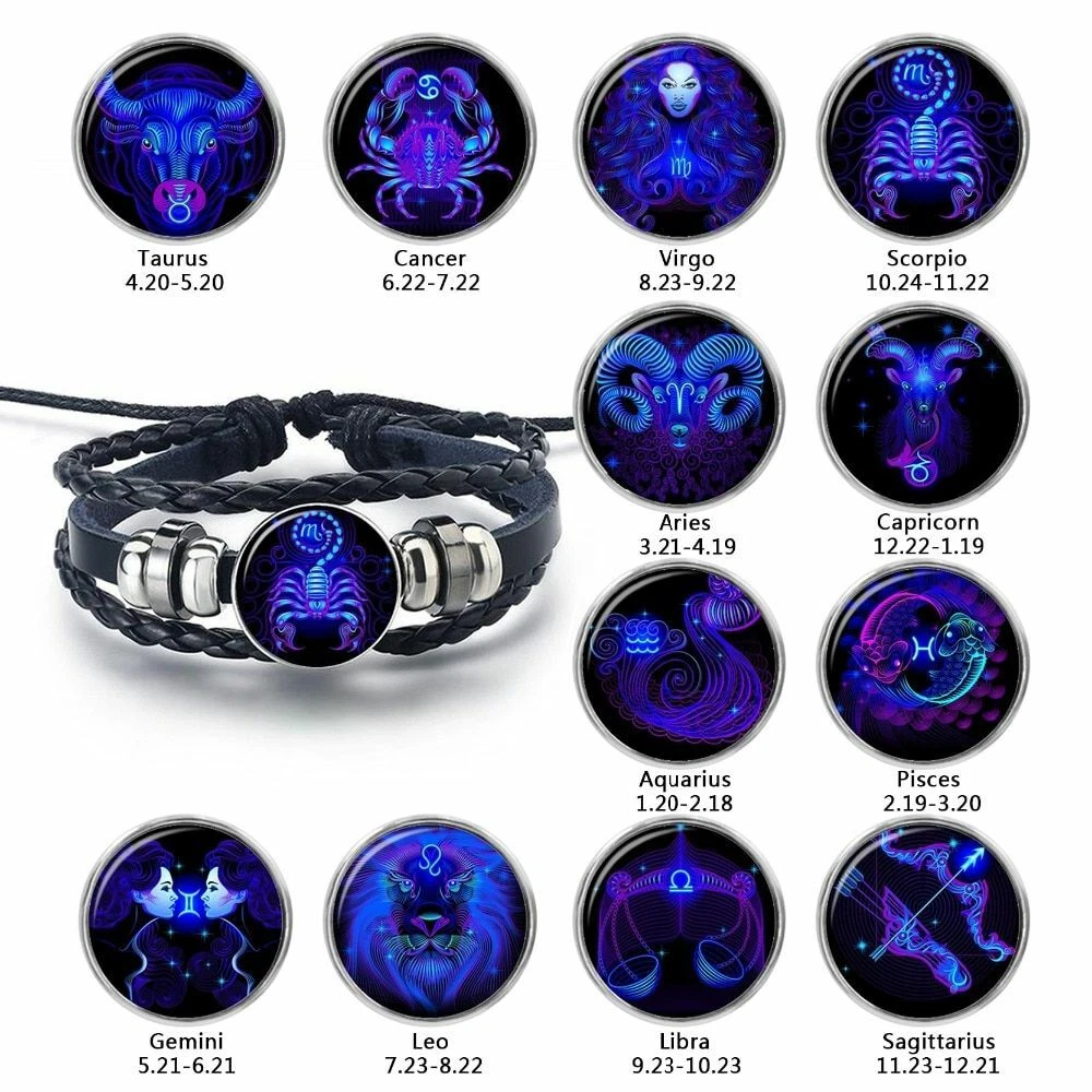 Zodiac Signs Aries Leo Bracelet | Bracelet Sign Zodiac Pisces | Bracelets  Signs Taurus - Bracelets - Aliexpress