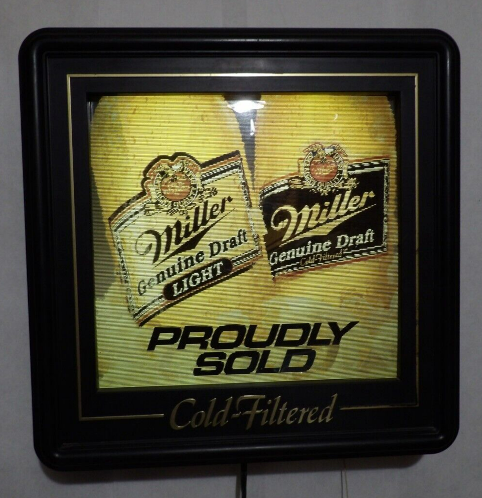 Vintage 1991 Miller Genuine Draft Beer MGD Lighted Motion