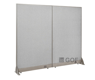 GOF Freestanding Office Partition-Straight Run w/ Safety Legs (60''W x 60''H)
