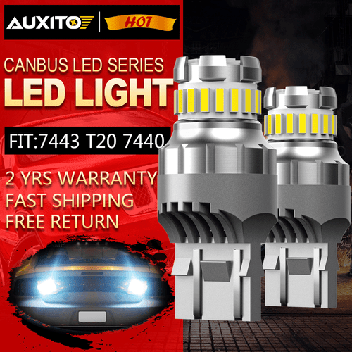 2X 6500K Xenon White 7443 7440 7444 Daytime Running Light DRL LED Light Bulbs - Picture 1 of 12
