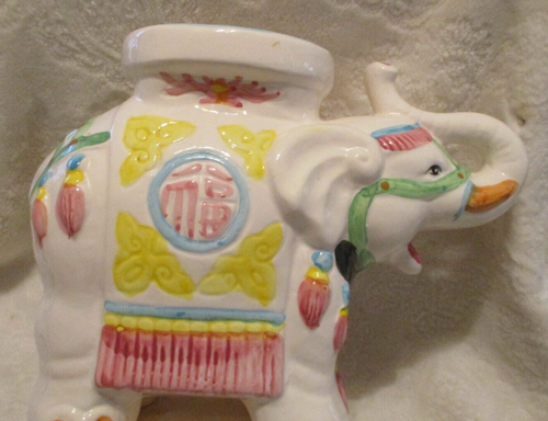 Vintage~Asian Elephant Decor~Planter/Vase~9.75" Tall~1960's - Picture 5 of 15