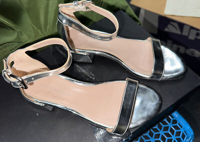 Stuart Weitzman Silver Patent Leather Ankle Strap Sandals Girls Size 4M