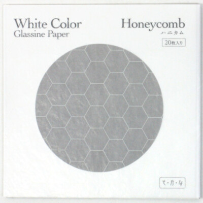 Glassine Origami White Color Honeycomb 15 cm, transparentes jap. Origamipapier