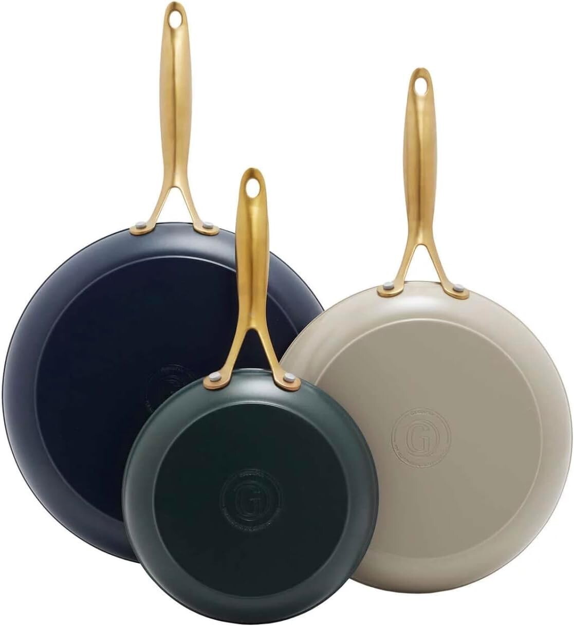 GreenPan Jewel 3piece Ceramic Nonstick Hard Anodized Skillet Set eBay