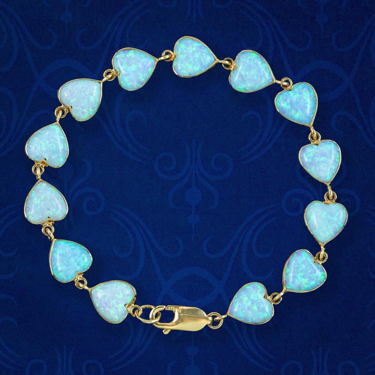 OPAL HEART BRACELET 9CT GOLD