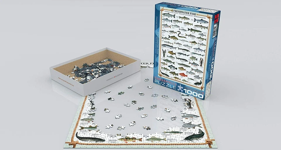 Freshwater Fish 1000pc jigsaw puzzle 680mm x 490mm by Eurographics - Image 3 of 3