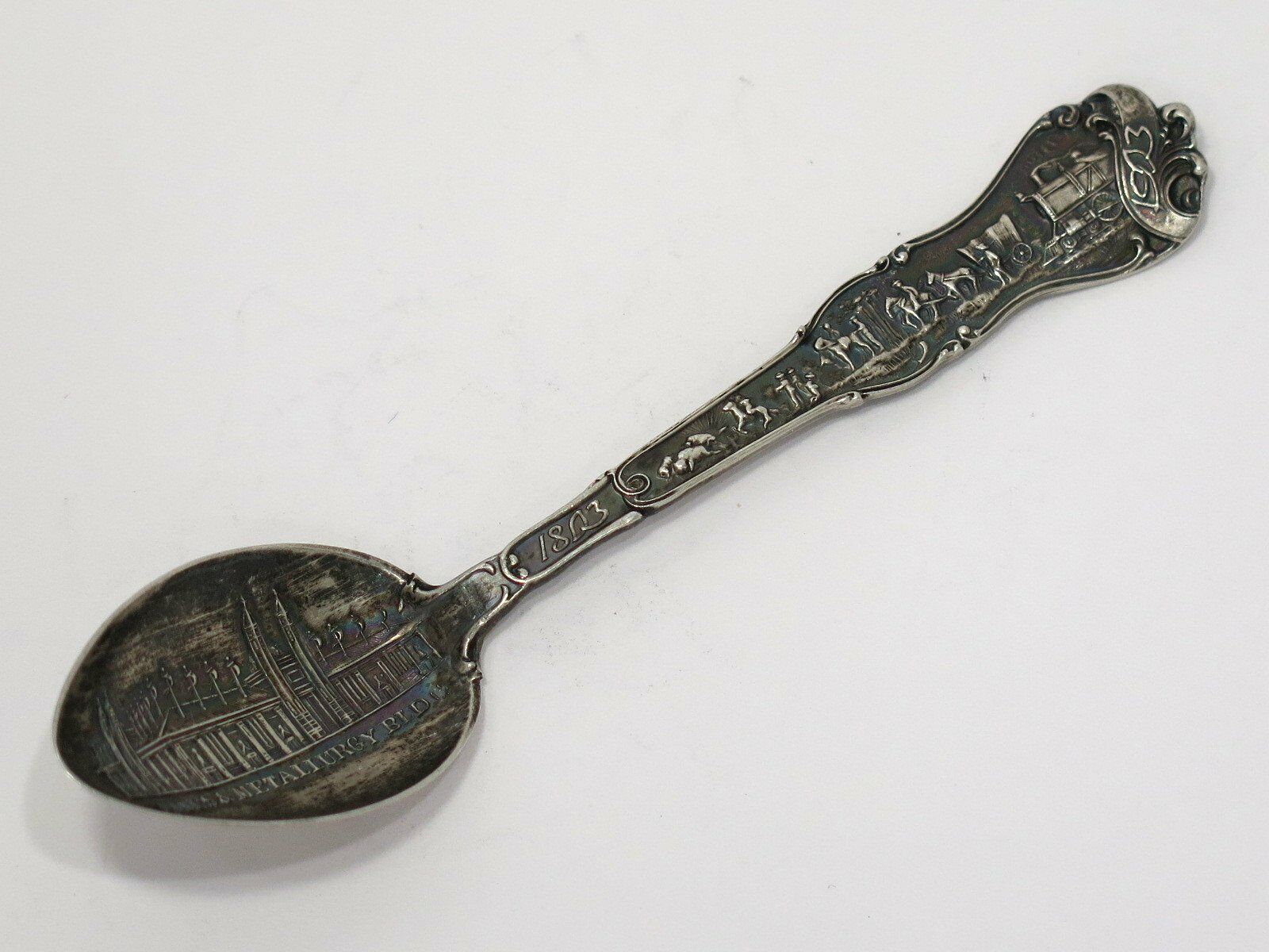 4 in Sterling Silver Bert Ball Antique c 1903 "Louisiana Purchase Expo" Teaspoon