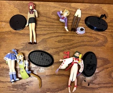 Digital Girls Paradise 4" PVC Figures Lot of 4 (2 stands slightly broken)