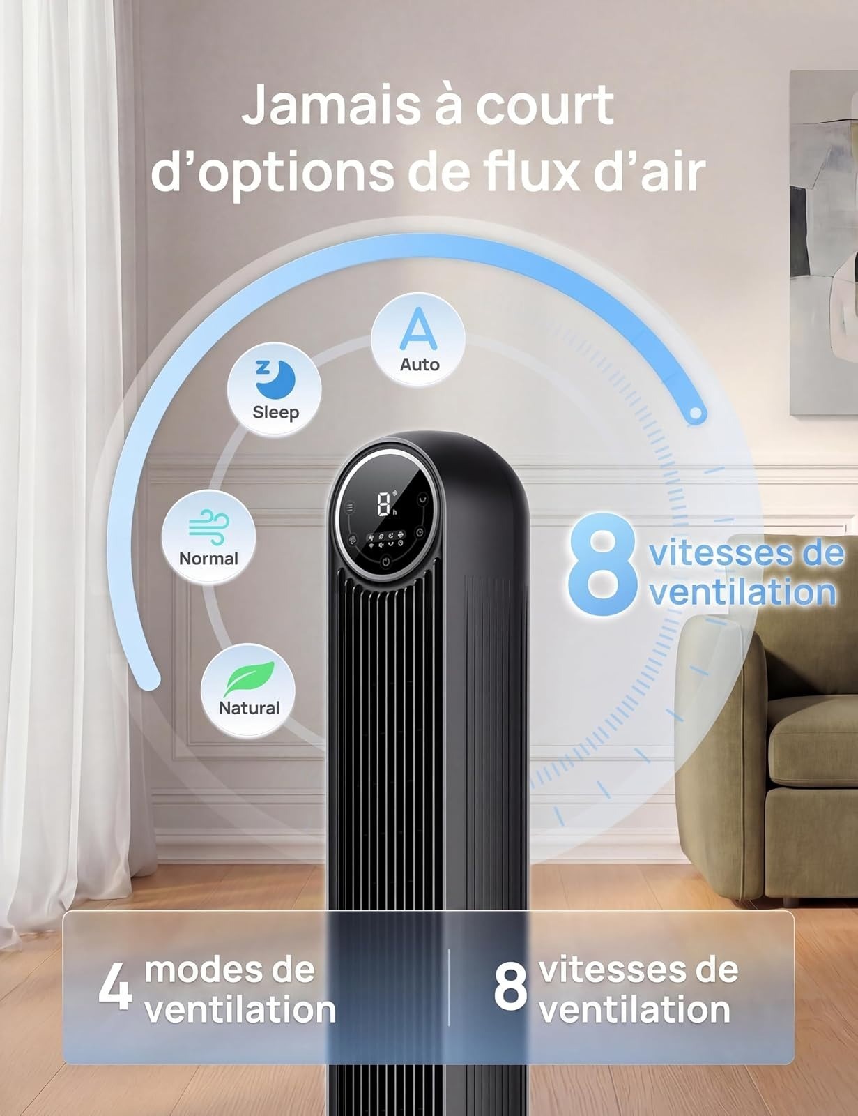 ventilateur tour silencieux – vue détaillée