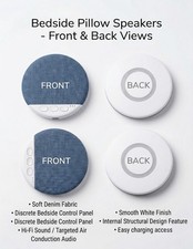  2 Pack Bedside Pillow Bluetooth Speaker White Noise Sleep Aid Sound Machine