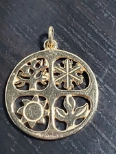 James Avery 14 Karat Yellow Gold Retired Four Season Pendant