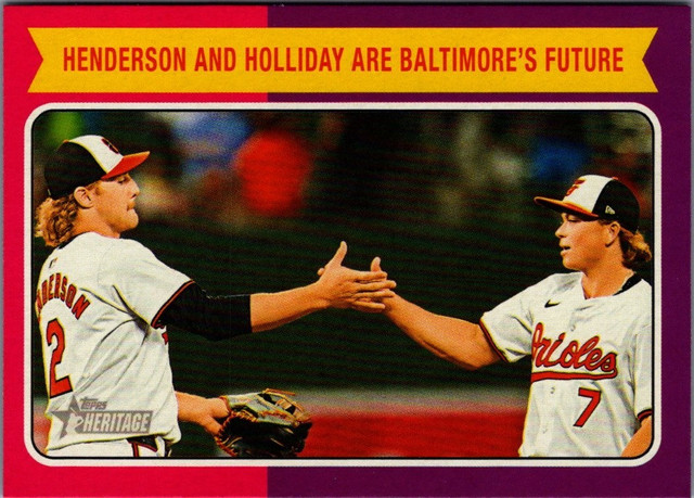 2024 Topps Heritage Combo Cards #CC7 Jackson Holliday/Gunnar Henderson Baltimore