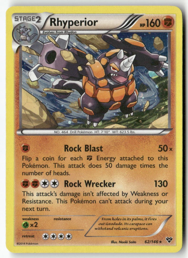 Rhyperior 62/146 Holo Rare XY Base Set Pokemon LP