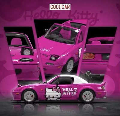 COOL.CAR 1/64 Mazda MX-5 Hello Kitty pink Diecast Modellauto PREORDER NEU