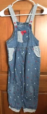 Vintage Kaboom! Girls 6X Denim Jean Overalls Blue Adjustable Straps USA Made