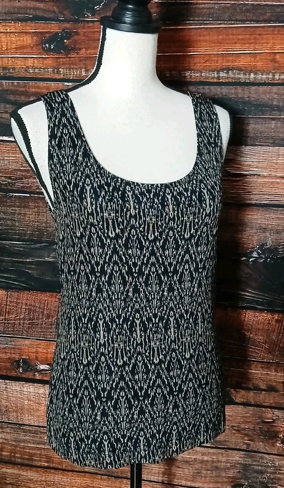 Camiseta sin mangas Chicos Travelers talla 1 M vintage bohemia negra tostada elástica hecha en EE. UU. Foto 4 de 4