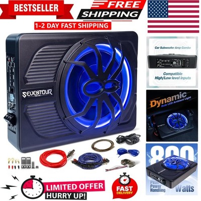 Powerful 10-Inch Under Seat Subwoofer for Cars and Trucks - 800W Amplified Sound