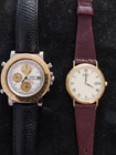 Seiko 7T32-7A89  Gold Accent Mens Chronograph Quartz And Seiko 7n29 Working Both