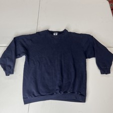 Lee Cotton Blend Pullover Sweatshirt Navy Blue Extra Large XL Blank Crew Neck