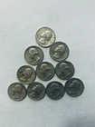 1963 D Washington Quarter 90% Silver. 10 Coin Lot.