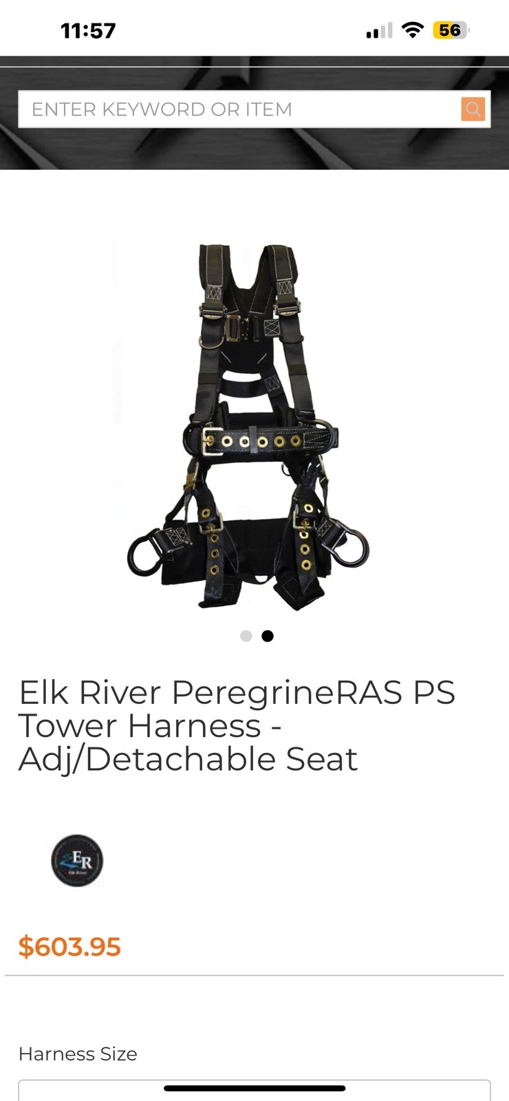ELK RIVER: 67641 (SMALL) PEREGRINE RAS SL Full Body Harness #TX0716e