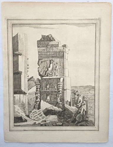 18th Century copperplate-Ruins of the ancient ceremonial capital of Persepolis
