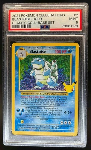2021 Pokemon SWSH Celebrations Blastoise Classic Collection Holo #2/102 PSA 9