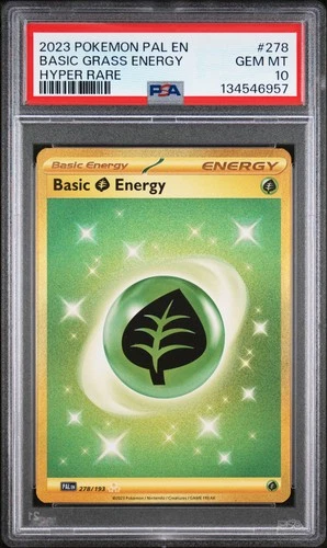 2023 POKEMON PAL EN-PALDEA EVOLVED HYPER RARE #278 BASIC GRASS ENERGY PSA 10