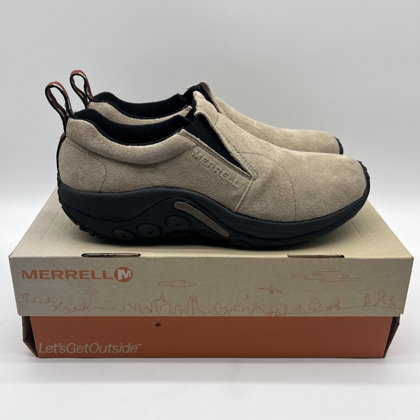 Merrell Men’s Jungle Moc Sz 9.5 Classic Taupe Suede Slip On Outdoor New In Box