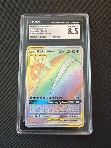 Magikarp & Wailord GX (Secret) 183/181 Sm-Team Up Holo CGC 8.5