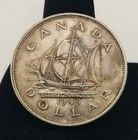 1949 Canada King George VI Ship Newfoundland Silver Dollar Coin  #21985