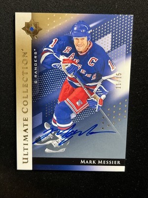 24-25 UD Ultimate Collection Hockey HOF Gold Auto 78 Mark Messier 11/15 Jersey #
