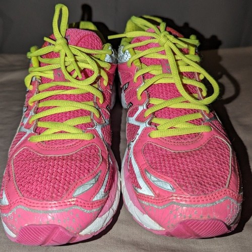 Asics Zapatos Mujer 8.5 Rosa Gel Kayano 21 Neón RunningT4N5N D6 Excelente Raro - Imagen 2 de 10