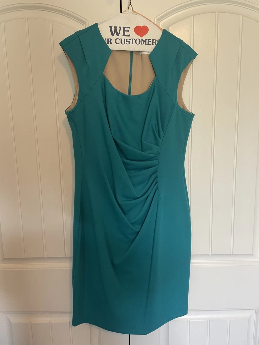 calvin klein casual dresses on sale Calvin Klein Womens Dress 8P Aqua Pencil MIni Sleeveless Quilted Casual Party