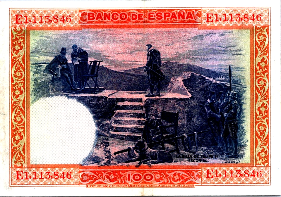 España 100 Pesetas 1925 XF-AU Pick# 69c Foto 2 de 3