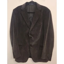 Dockers Mens Croduroy Blazer 44L Brown Herringbone Wale Sports Coat Jacket