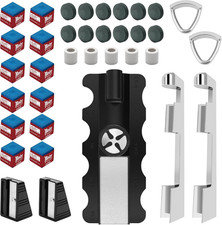 36Pcs Pool Cue Repair Kit 12 Billiard Cue Tips, 2 Pool Cue Tip Clamps, 5 Ferrule