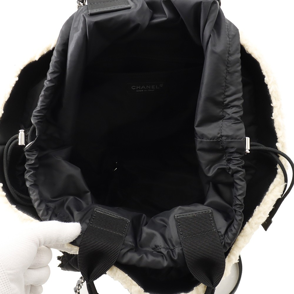 CHANEL Coco Neige Boa Mouton/Nylon Black/Ivory — image 6