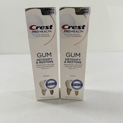 2 PK Crest Pro Health Gum Detoxify and Restore Whitening Toothpaste 4.6 Oz 10/27