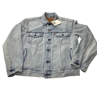 Levis Premium Mens Standard Trucker Jacket Light Wash Denim Size S NEW