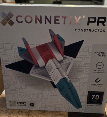 Connetix Pro Constructor Set Magnetic Tiles 70 Piece Set
