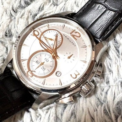 Hamilton Jazzmaster Auto Chrono H326120 Silver Dial Rose Gold Accents Watch