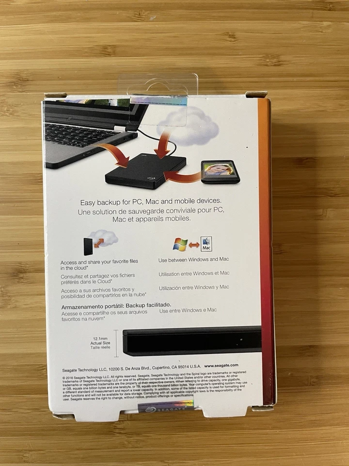 Seagate Backup Plus Slim Portable 1TB External HD Windows / Mac USB 3.0 - Image 2 of 4