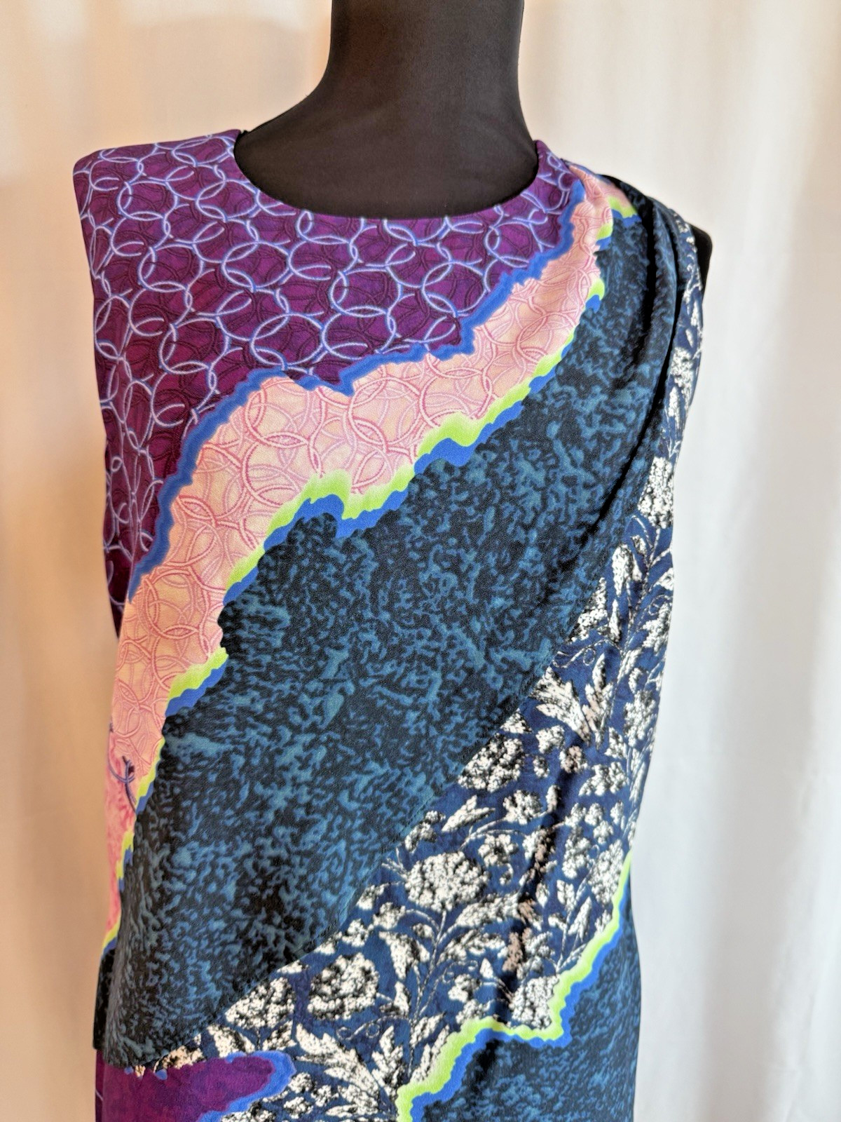 Peter Pilotto Multi Pattern Draped Sheath Dress -… - image 2