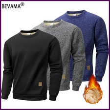 Autumn Winter Men's Fleece Lined Warm Sweatshirt Casual Pullover Men Fashion.