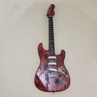 6 String red Ash Lightning Struck Wood Electric Guitar — photo 2
