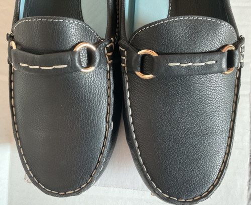 Frances Valentine Leather Driving Loafers Black Horsebit Size 10B Classic - Picture 5 of 9