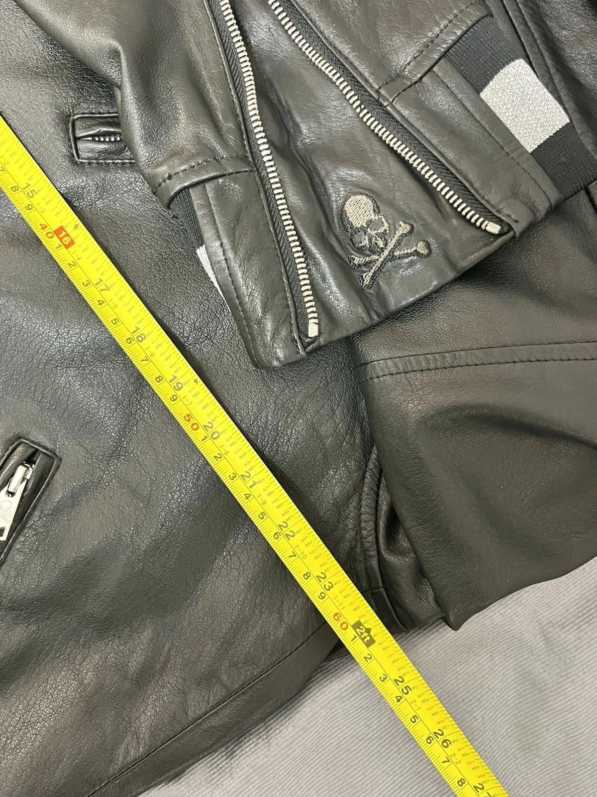 Rare Mastermind Japan MMJ Lambskin Leather Hoodie Size-XL Made in Japan π―π΅ - product detail image 12