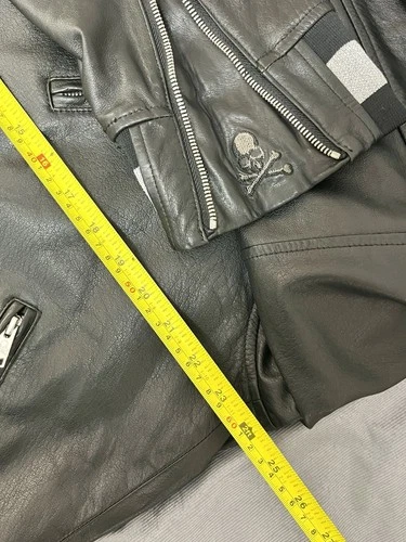 Rare Mastermind Japan MMJ Lambskin Leather Hoodie Size-XL Made in Japan 🇯🇵 image 12