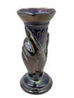 Vintage Fenton Amethyst Purple Carnival Glass Torch Hand Bud Vase 3.75 in. Tall